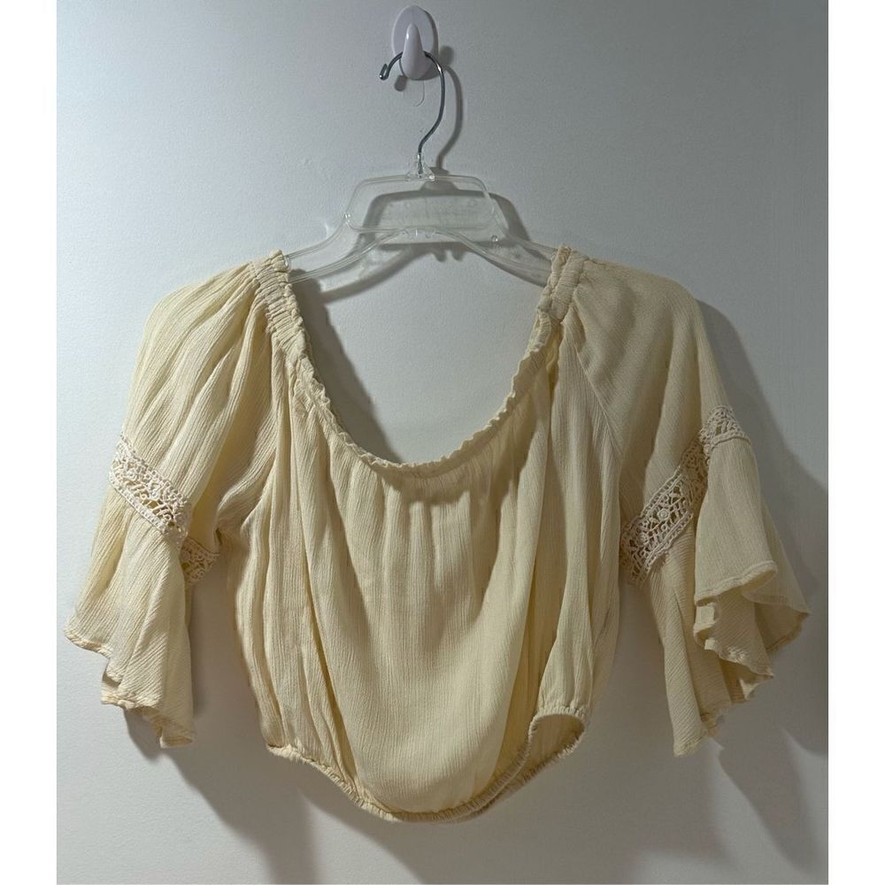 Altar’d State women’s cream off the shoulder 3/4 bell sleeve top size M #35-0879 - Picture 1 of 6